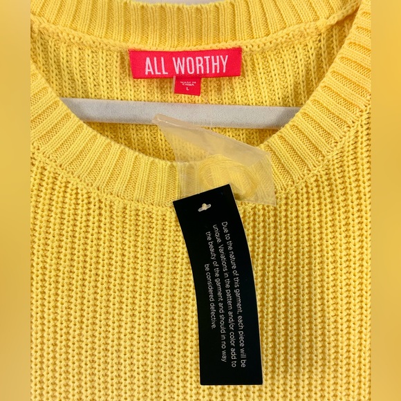 All Worthy Hunter McGrady Yellow Dip-Dye Ombré Shaker Sweater Large - Picture 2 of 7